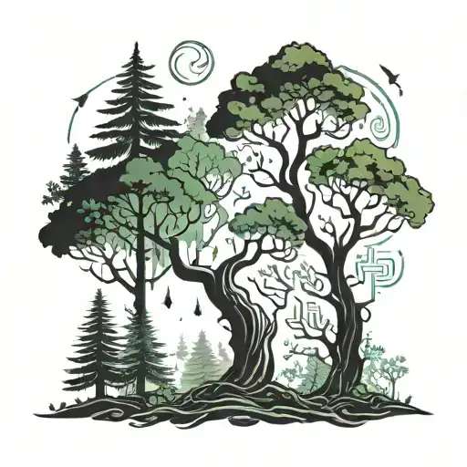 Forest With Hidden Symbols Representing The Client's