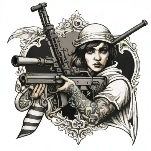 Eveil Eye Angel With Rifle