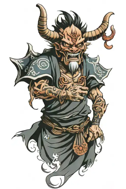 Fuu Dog Oni Mask Holding