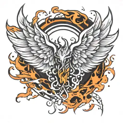 Wings With Fire Flames