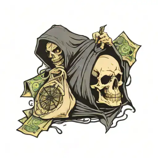 Bag Of Money Grim Reaper And Broken All Seeing Eye