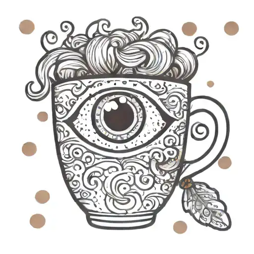 A Cute Coffee Cup With Large Sparkly Eyes And A Joyous Expression