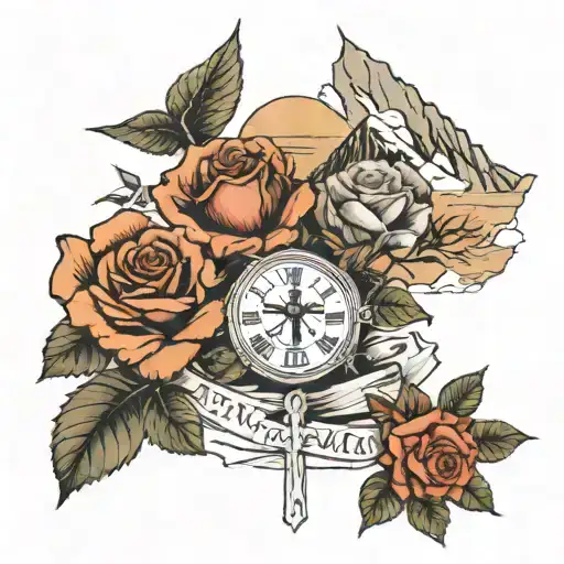 Mountains And A Rose And A Cross And Roman Numerals 06 24 2006