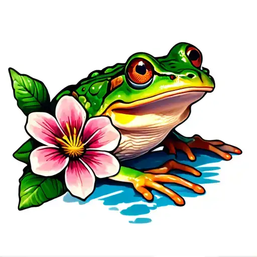 Frog And Flower