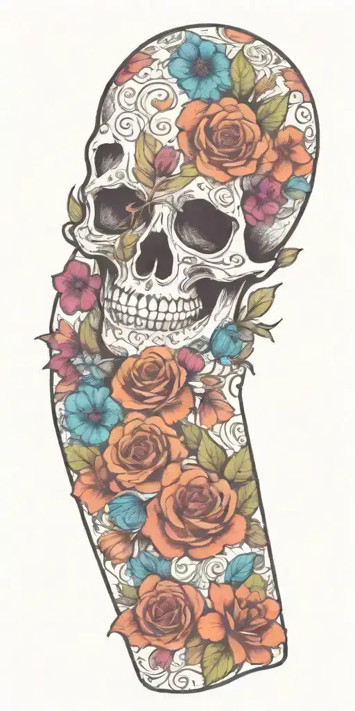 Botanical Skull Sleeve