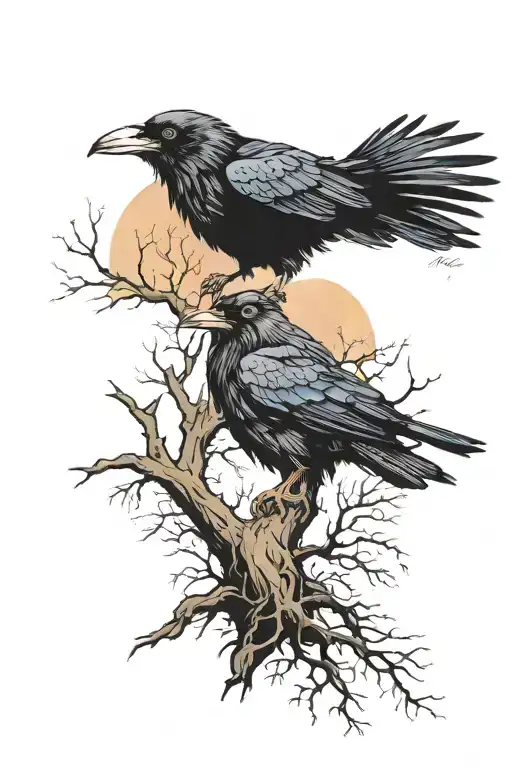 Tree And Raven