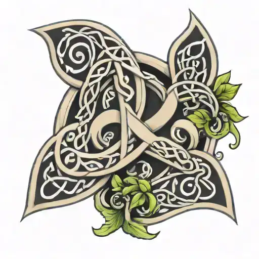 Celtic Triskel With Cross Of Lorraine And Initials G E