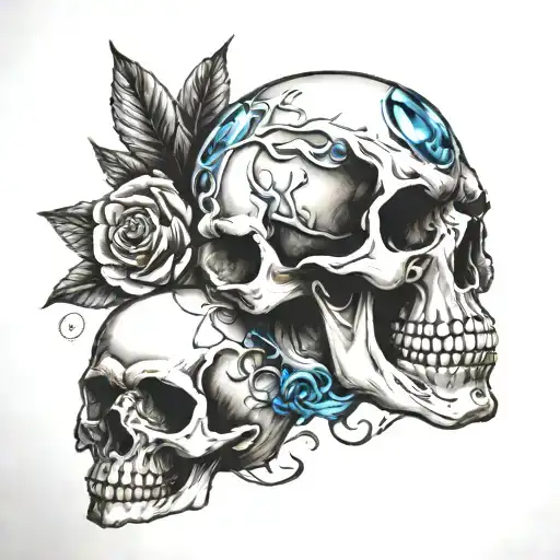 Skull And Ice Cube Tattoo Inspired