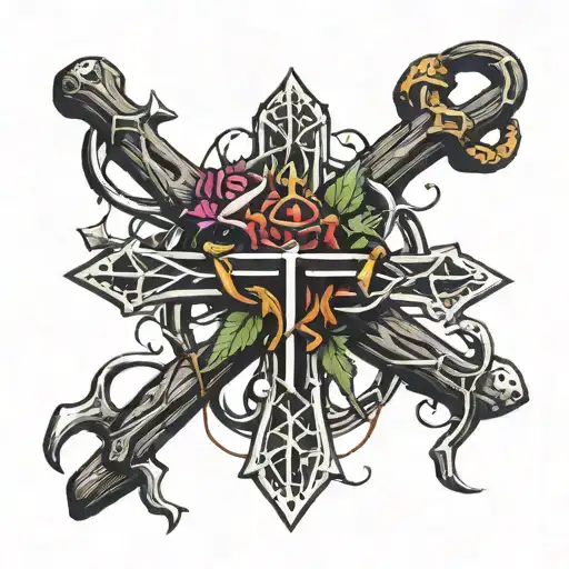Nail Cross And Crown Of Thorns