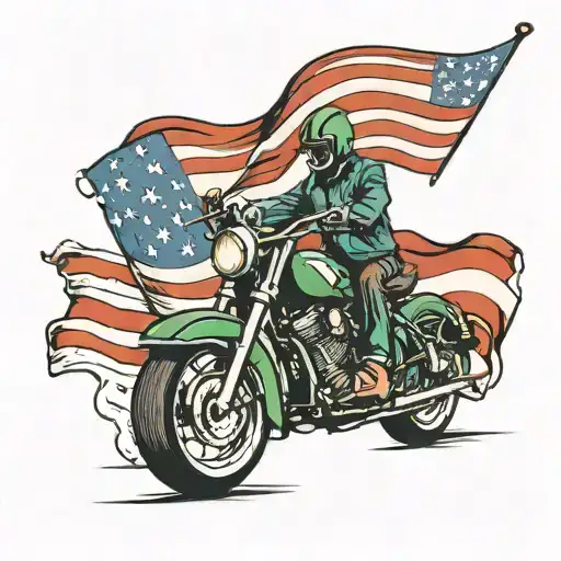 Italian Flag With American Flag Waving