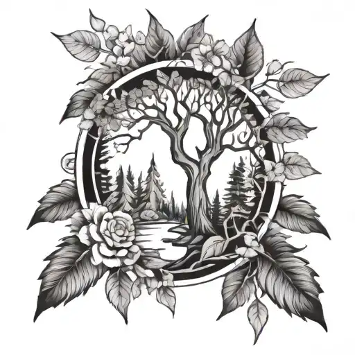 Black And White Forest