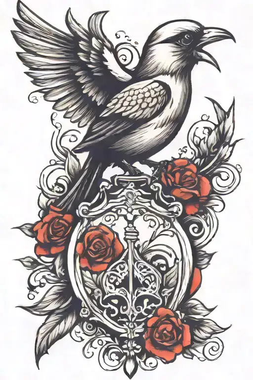 Bird Forming A Spade Card