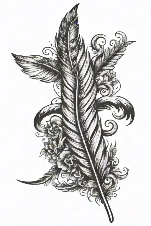 Wing Feather Right Forarm Half Sleeve