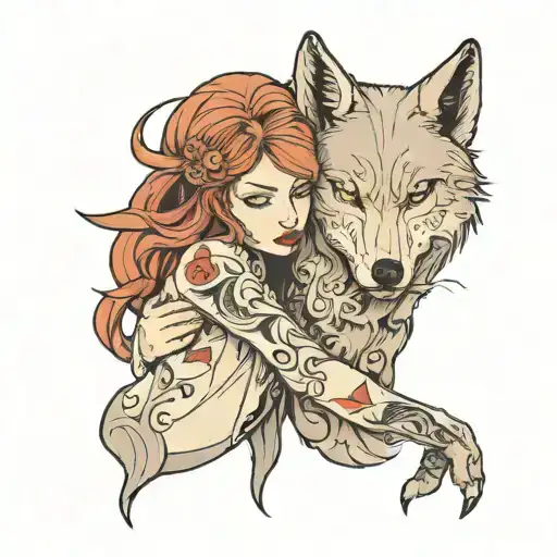 The Wolf Who Is Hugging The Girl He Is Afraid Of