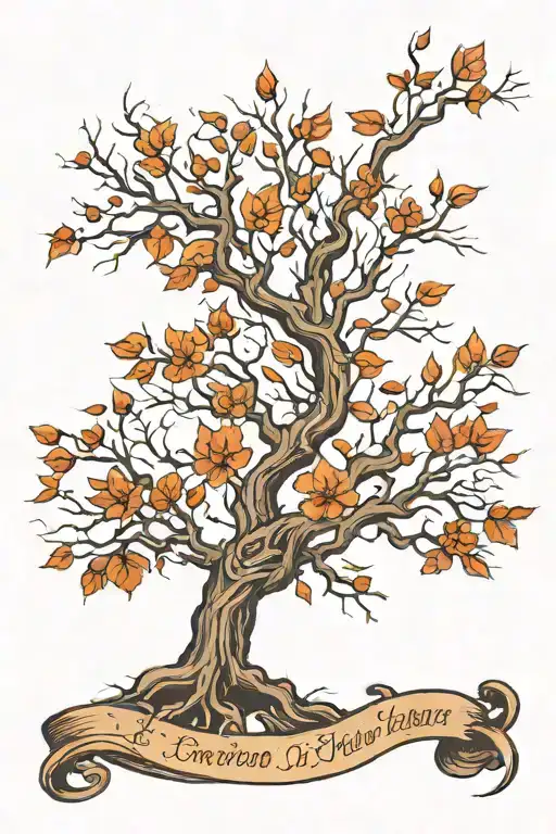 Leafless Tree With Names On The Branch