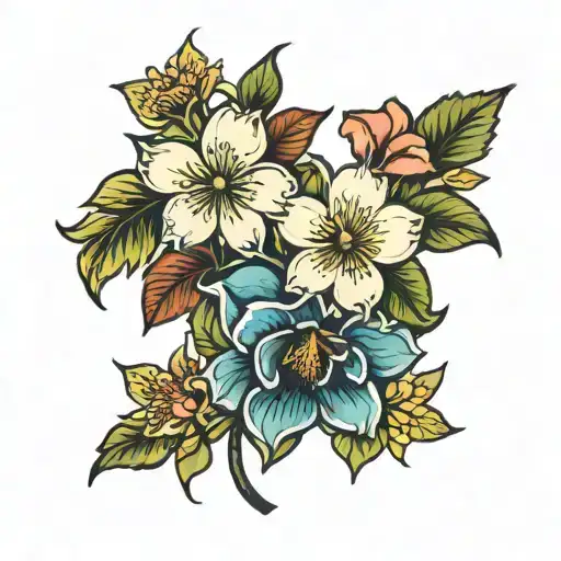 August And February Birth Flowers In Color