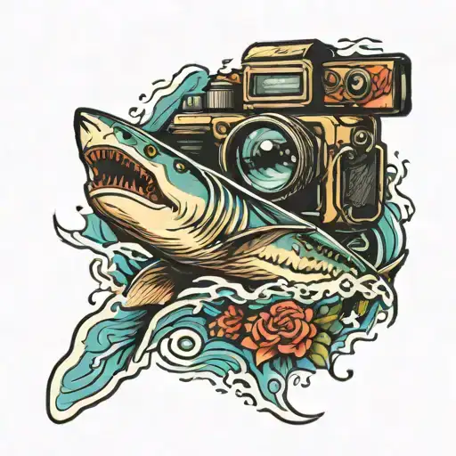 Camera Waves And Shark Swimming