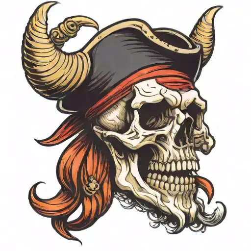 Pirate Skull With Horns