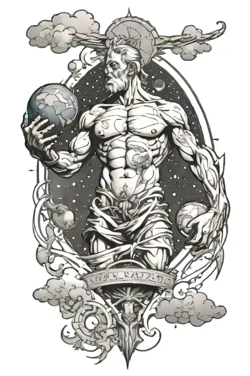 Atlas Holding The World And Sky On It