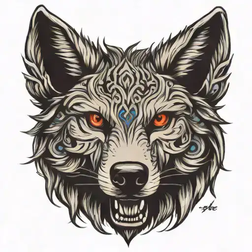 Tat Tvam Asi With Alpha Wolf Head