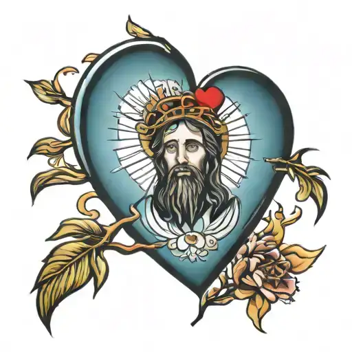 Jesus Christ With Heart Under