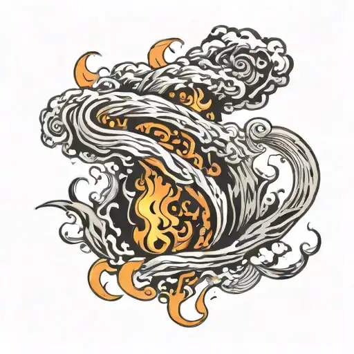 Fire Tornado In Fire Flames