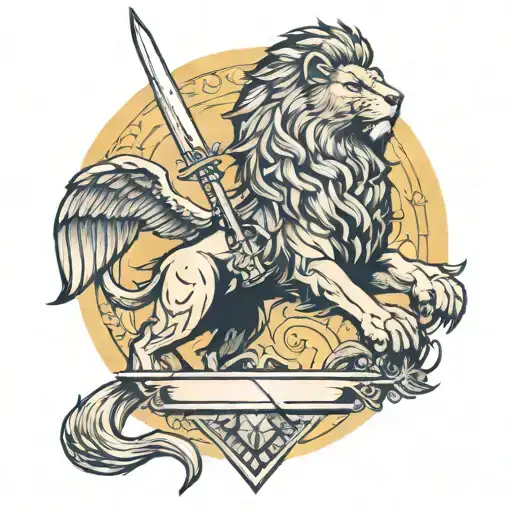 King Of Swords A Lion And Eagle Flying