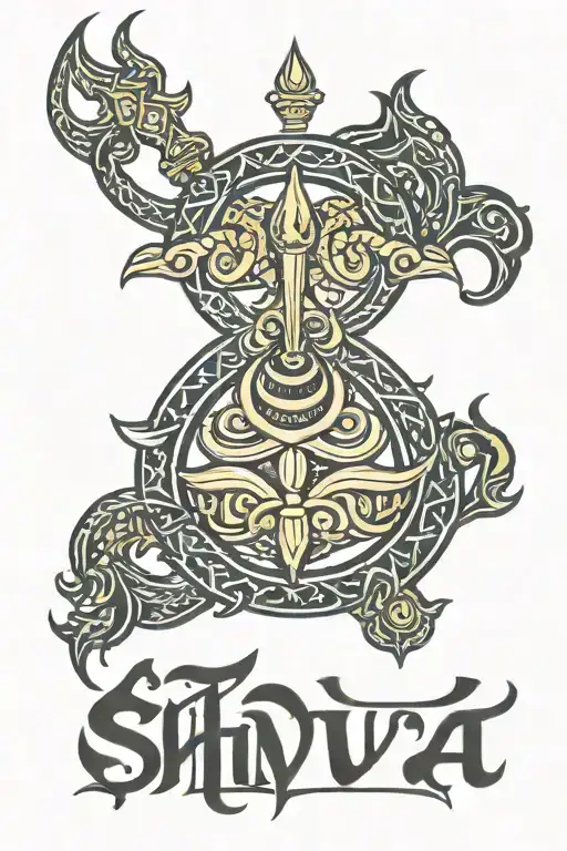 Shiva Trishul Name Written Inside Representing Your Love