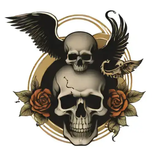 Winged Weel And Skull