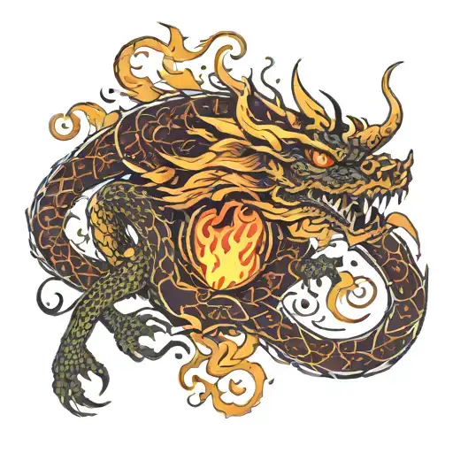 Fire Dragon With Leo Star Sign