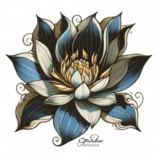 Blue Lotus Flower Sacred Geometry Patterns Inspired