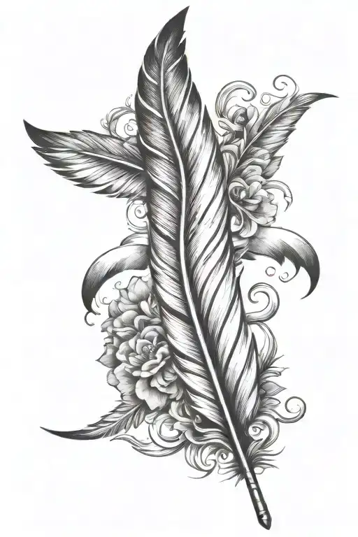 Wing Feather Right Forarm Half Sleeve