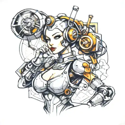 A Sexy Robot Pin-up Girl