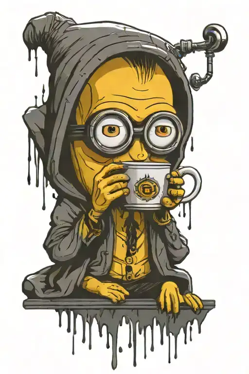 Minion Drinking Coffee