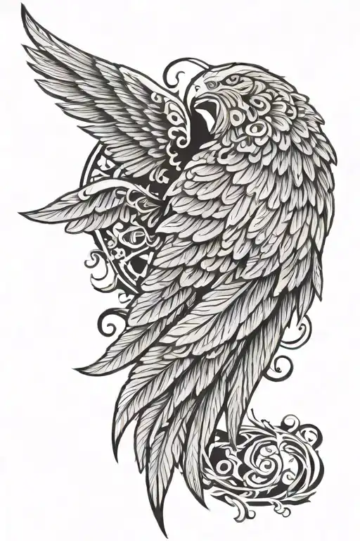 Wing Right Forarm Half Sleeve Men