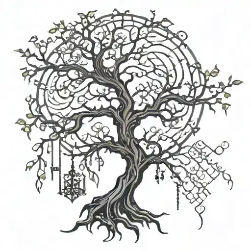Gothic Tree With A Signature Incorporated