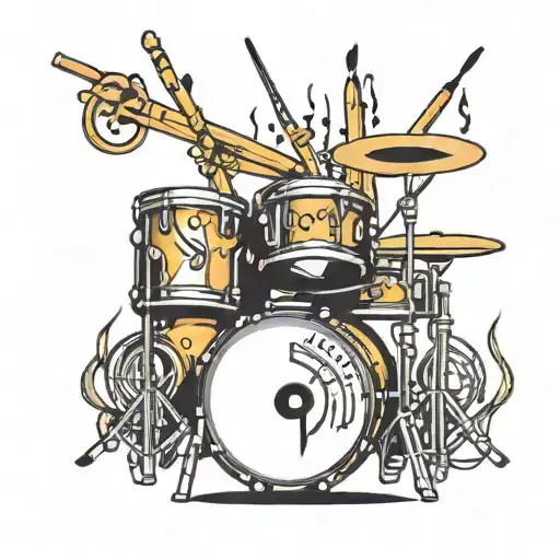 Music Note And Drum Sticks