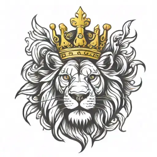 Mean Lion With Crown