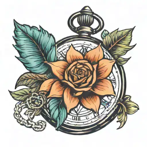 Pocket Watch And Star Of David Plant Intertwined