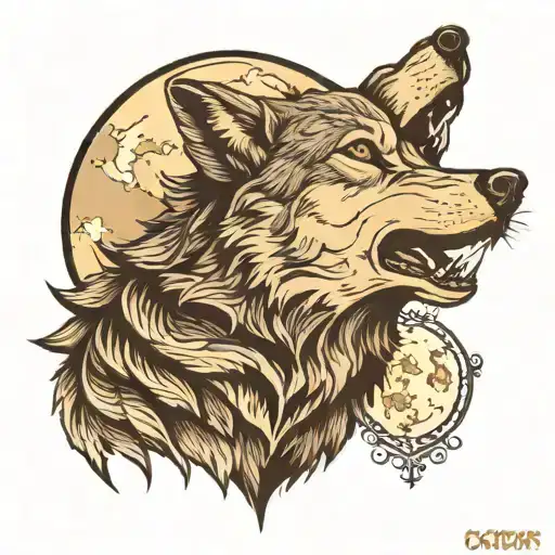 Realistic Wolf Howling At The Moon