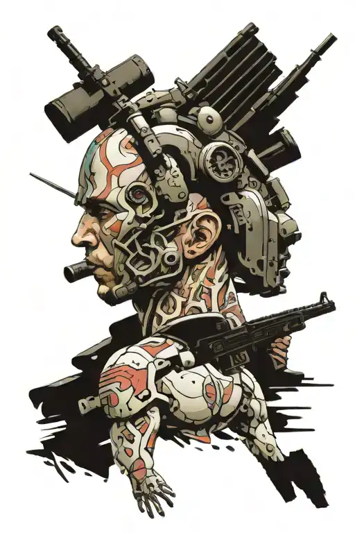 A Futuristic Soldier Who Has Madness In His Head And Who Is Calmed Down By His Daughter