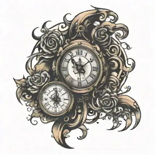 Letter D And Clock Hands