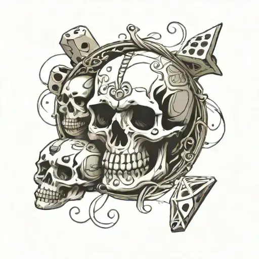 Skulls And Dice Intertwined