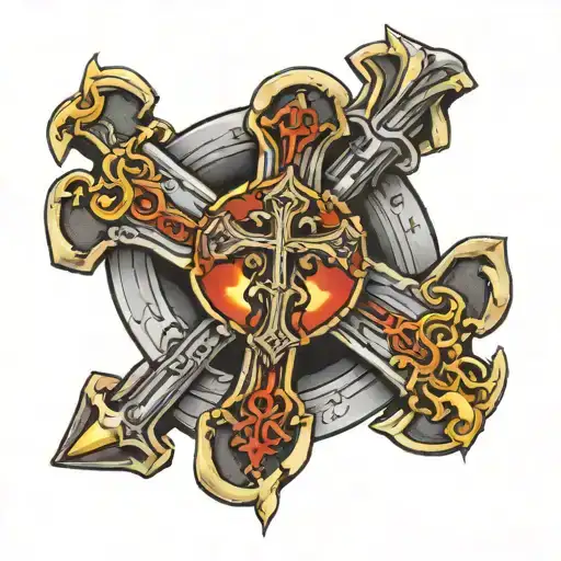 Cross With Crusades Warrior Inside