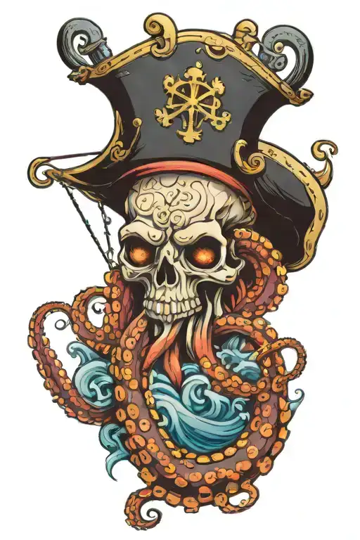 Octopus Pirates Ship Sailing
