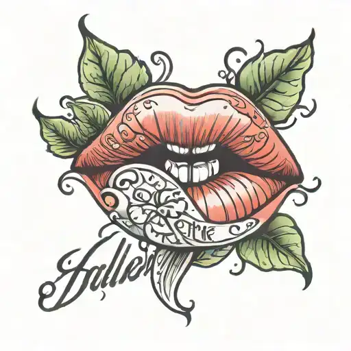 Lips With The Word Haleigh Above It