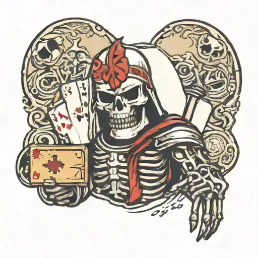 Spartan Skeleto Hand Holding Play Cards