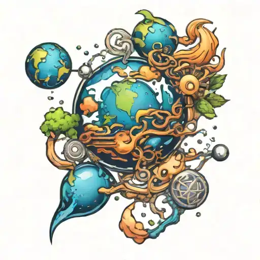 Psychedelic Artwork Of Chemistry Earth