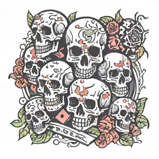 Skulls And Dice Surrounded