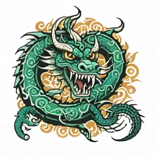 Aztec Serpent Fighting Majestic Dark Shade